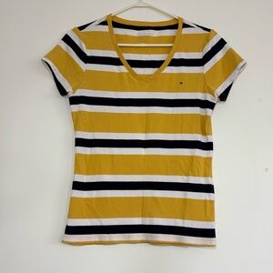 ✨Tommy Hilfiger Striped V-Neck Tee – Size L